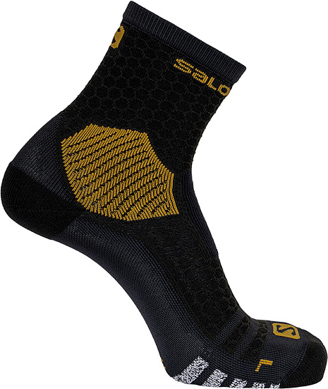 Носки Salomon Nso Long Run Crew Black/Gold - Фото 1 большая