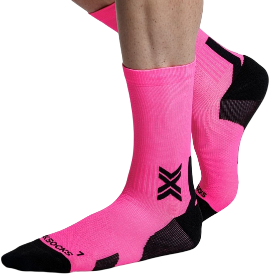 Носки X-Socks Run Discover Crew Fluo Pink/X Black - Фото 1 большая