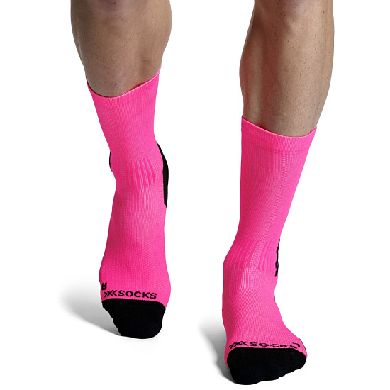 Носки X-Socks Run Discover Crew Fluo Pink/X Black - Фото 2 большая