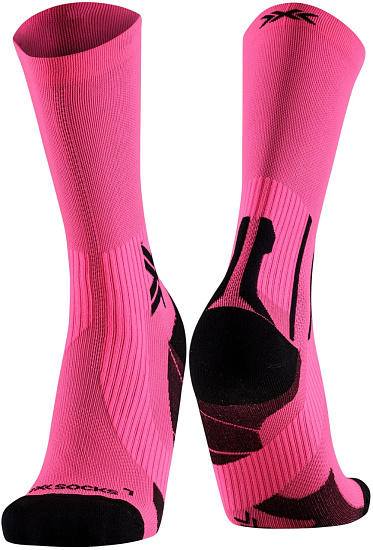 Носки X-Socks Run Perform Crew Fluo Pink/X Black - Фото 1 большая