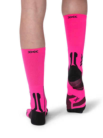 Носки X-Socks Run Perform Crew Fluo Pink/X Black - Фото 2 большая