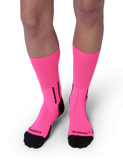 Носки X-Socks Run Perform Crew Fluo Pink/X Black - Фото 3 большая