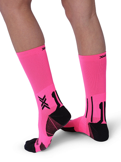 Носки X-Socks Run Perform Crew Fluo Pink/X Black - Фото 4 большая