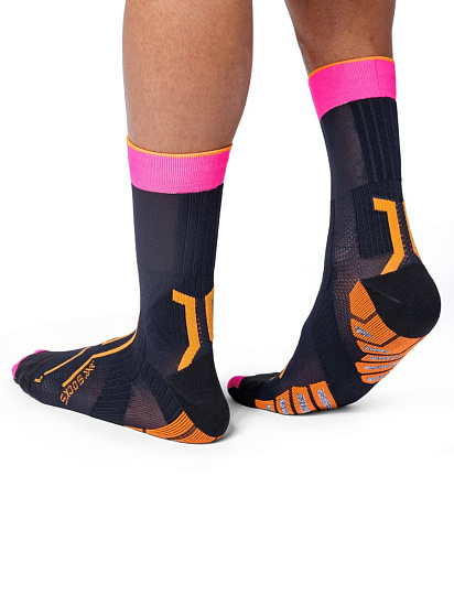 Носки X-Socks Trailrun Terraskin Expert Crew X Black/Fluo Pink/Blazing Orange - Фото 2 большая