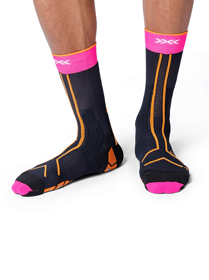 Носки X-Socks Trailrun Terraskin Expert Crew X Black/Fluo Pink/Blazing Orange - Фото 3 большая