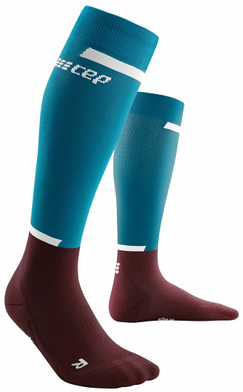 Носки женские CEP C124W The Run Compression Tall Petrol/Dark Red - Фото 1 большая