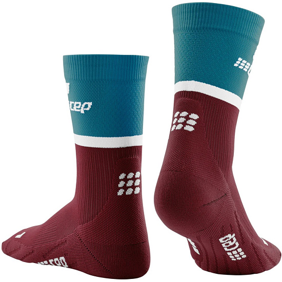 Носки женские CEP C104W The Run Compression Mid Cut Petrol/Dark Red - Фото 2 большая