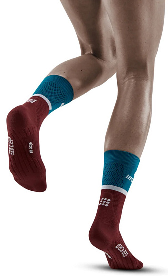 Носки женские CEP C104W The Run Compression Mid Cut Petrol/Dark Red - Фото 4 большая