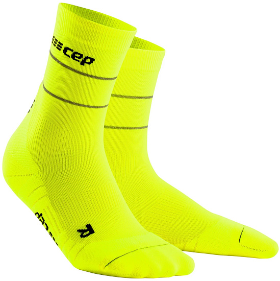 Носки женские CEP C103RW Reflective Compression Mid Cut Neon Yellow - Фото 1 большая