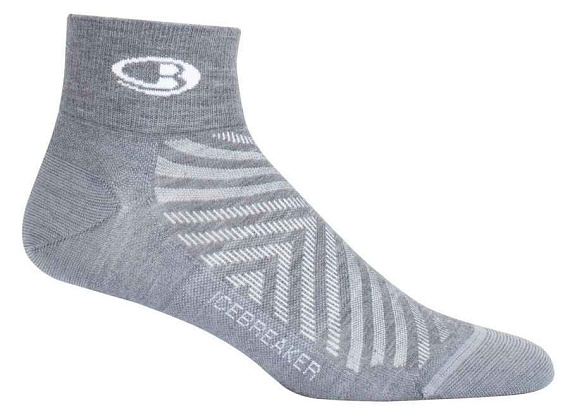 Носки мужские Icebreaker Run+ Ultra Light Mini Twister Hthr/White - Фото 1 большая