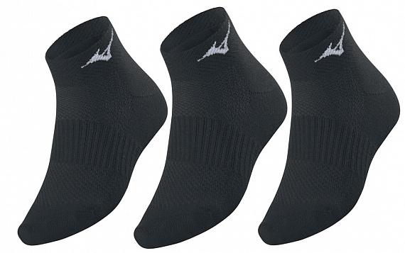 Носки Mizuno Training Mid 3P Black - Фото 1 большая