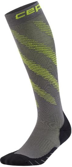 Носки женские CEP C12YW Core Run Edt. Elliptic Tall Dark Grey/Lime - Фото 1 большая