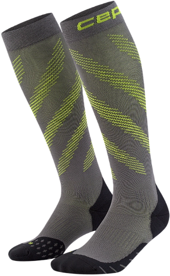 Носки женские CEP C12YW Core Run Edt. Elliptic Tall Dark Grey/Lime - Фото 3 большая