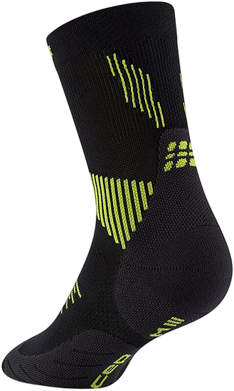Носки женские CEP C105W Core Run Mid Cut 5.0 Black/Lime - Фото 2 большая