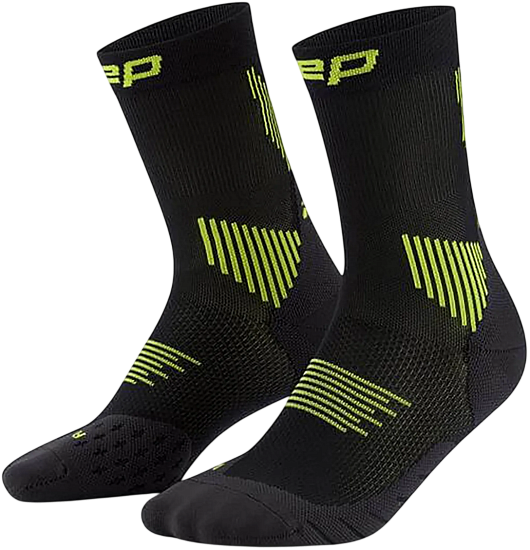 Носки женские CEP C105W Core Run Mid Cut 5.0 Black/Lime - Фото 3 большая