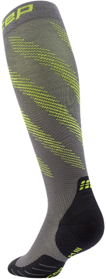 Носки мужские CEP C12YM Core Run Edt. Elliptic Tall Dark Grey/Lime - Фото 2 большая