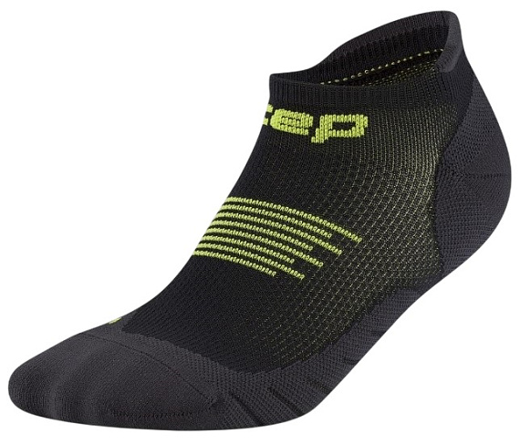 Носки мужские CEP C005M Core Run No Show 5.0 Black/Lime - Фото 1 большая