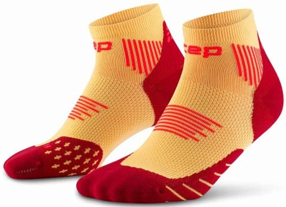 Носки мужские CEP C095M Core Run Low Cut 5.0 Marigold/Burgundy - Фото 2 большая