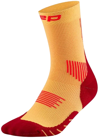 Носки мужские CEP C105M Core Run Mid Cut 5.0 Marigold/Burgundy - Фото 1 большая