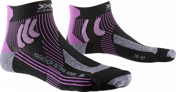 Носки женские X-Socks Marathon Retina Black/Twyce Purple - Фото 1 большая