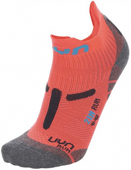 Носки женские UYN Run 2In Coral Fluo/Anthracite - Фото 1 большая