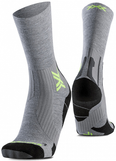 Носки X-Socks Run Perform Warm Crew Rhino Grey/Canary - Фото 1 большая
