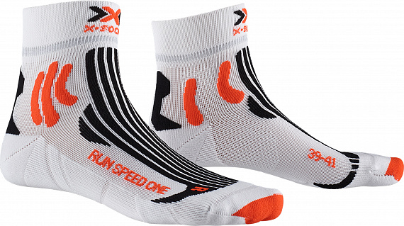 Носки X-Socks Run Speed One Arctic White/Sunset Orange - Фото 1 большая