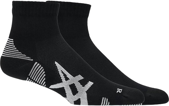 Носки ASICS 2Ppk Cushion Run Quarter Performance Black/Performance Black - Фото 2 большая