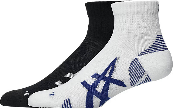 Носки ASICS 2Ppk Cushion Run Quarter Performance Black/Brilliant White - Фото 1 большая