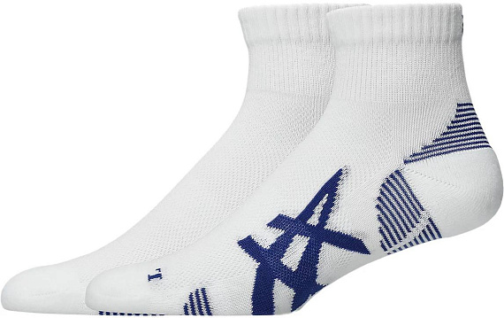 Носки ASICS 2Ppk Cushion Run Quarter Brilliant White/Asics Blue - Фото 1 большая
