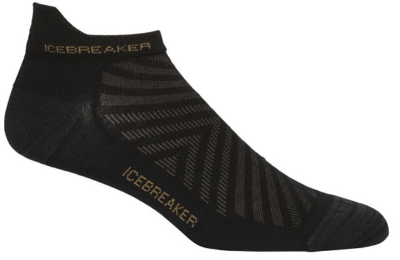 Носки мужские Icebreaker Run+ Ultralight Micro Black/Curry - Фото 1 большая