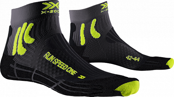 Носки X-Socks Run Speed One Charcoal/Phyton Yellow/Black - Фото 1 большая