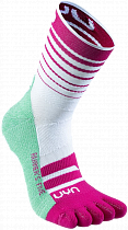 Носки женские UYN Runner'S Five White/Fuchsia/Green