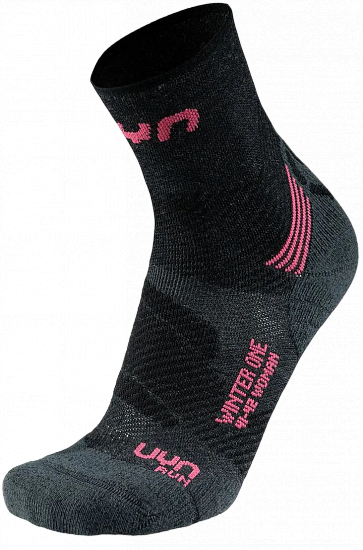 Носки женские UYN Run Winter One Anthracite/Pink - Фото 1 большая