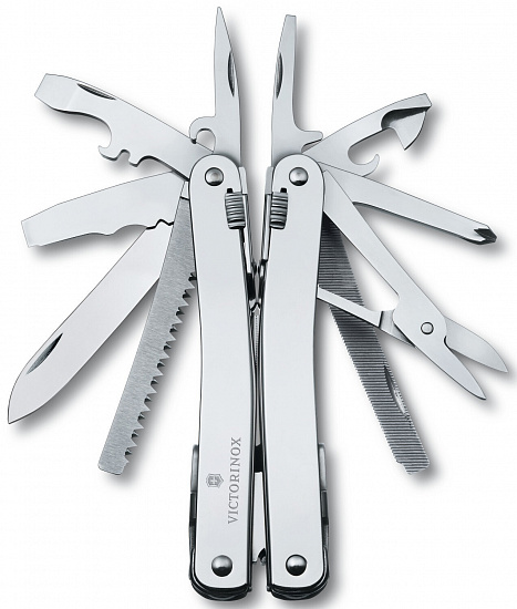 Мультитул Victorinox SwissTool Spirit X Plus Ratchet, 105 мм, 36 функций (кожаный чехол)