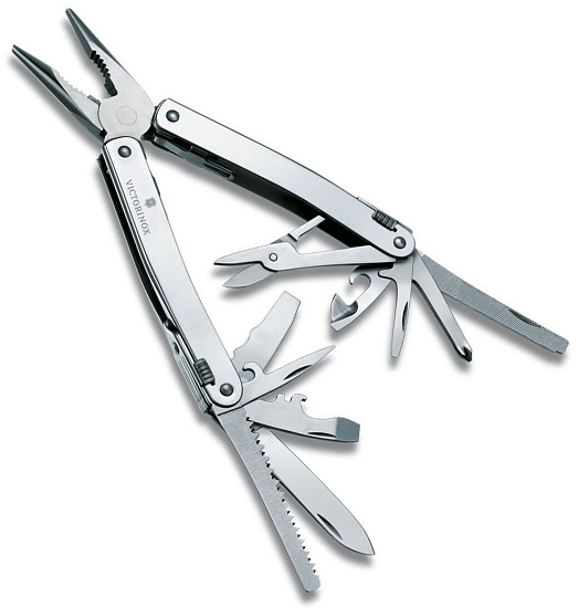 Мультитул Victorinox SwissTool Spirit X Plus Ratchet, 105 мм, 36 функций (кожаный чехол) - Фото 3 большая