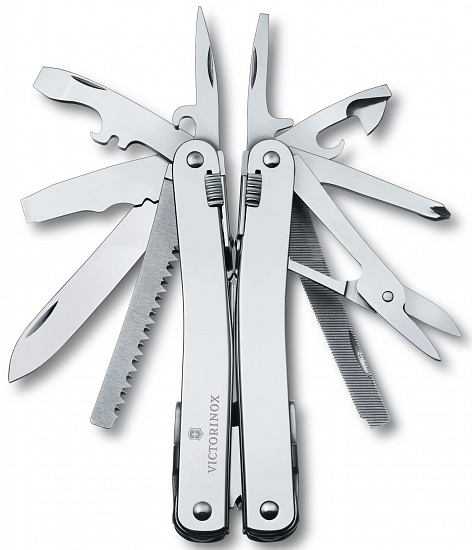 Мультитул Victorinox SwissTool Spirit X Plus, 105 мм, 35 функций (кожаный чехол)