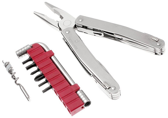 Мультитул Victorinox SwissTool Spirit X Plus, 105 мм, 35 функций (кожаный чехол) - Фото 3 большая