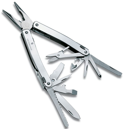 Мультитул Victorinox SwissTool Spirit X Plus, 105 мм, 35 функций (кожаный чехол) - Фото 4 большая