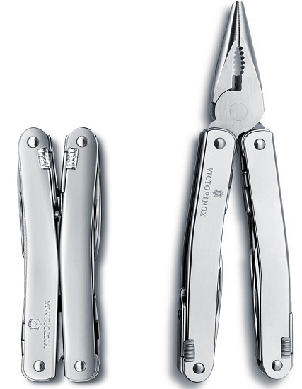 Мультитул Victorinox SwissTool Spirit X Plus, 105 мм, 35 функций (кожаный чехол) - Фото 8 большая