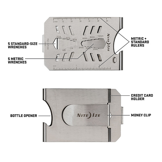Карманный инструмент Nite Ize Financial Tool® Multi Tool Money Clip - Фото 4 большая