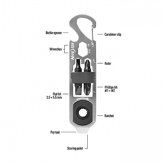 Карманный инструмент Nite Ize DoohicKey Ratchet Tool Steel - Фото 3 большая