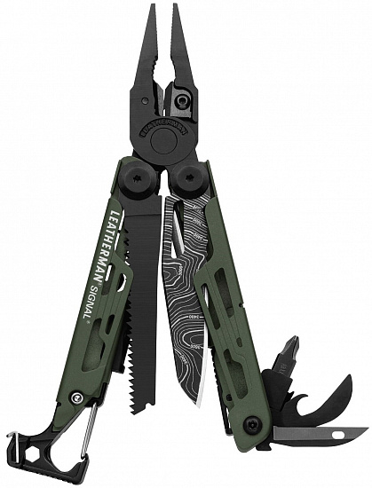Мультитул Leatherman Signal Green Topo с чехлом Limited - Фото 1 большая