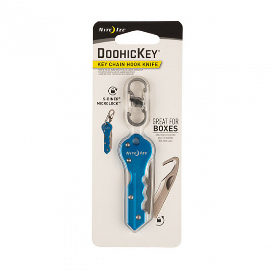 Карманный инструмент Nite Ize DoohicKey Knife Hook Blue - Фото 1 большая