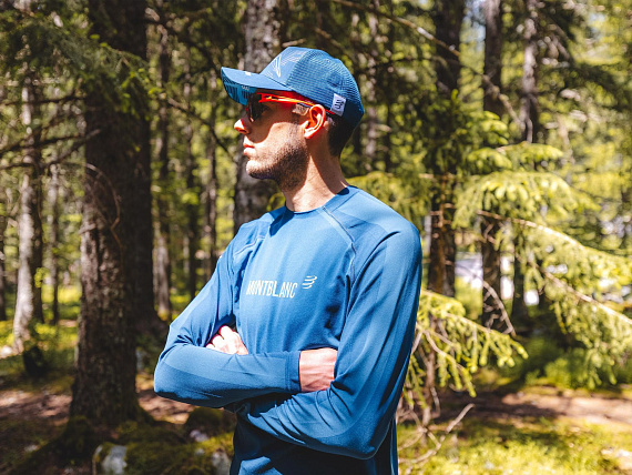 Футболка мужская Compressport Training - Mont Blanc 2021 Синий - Фото 3 большая