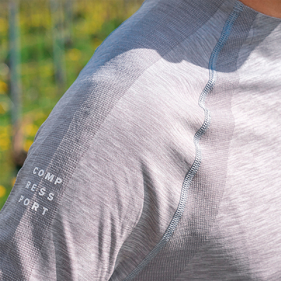 Футболка мужская Compressport LS Серый - Фото 6 большая