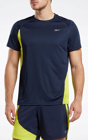 Футболка мужская Reebok Running Ss Speedwick Tee Темно-Синий - Фото 2 большая