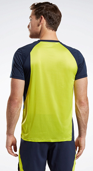 Футболка мужская Reebok Running Ss Speedwick Tee Темно-Синий - Фото 3 большая