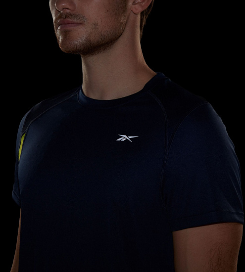 Футболка мужская Reebok Running Ss Speedwick Tee Темно-Синий - Фото 5 большая