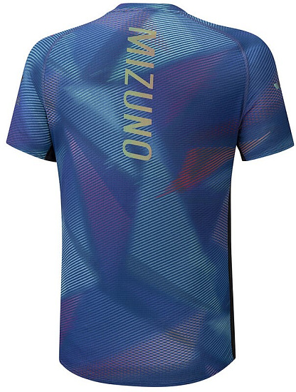Футболка мужская Mizuno Aero Graphic Син - Фото 2 большая